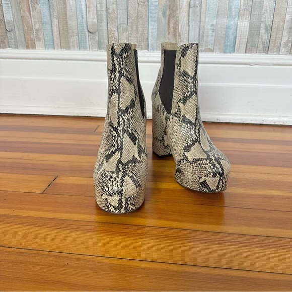 Sam Edelman 9 Snake Embossed Abella Platform High Heel Boots Booties Python $180 - Picture 6 of 13